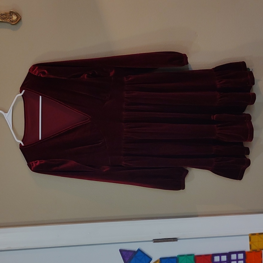 red velvet dress